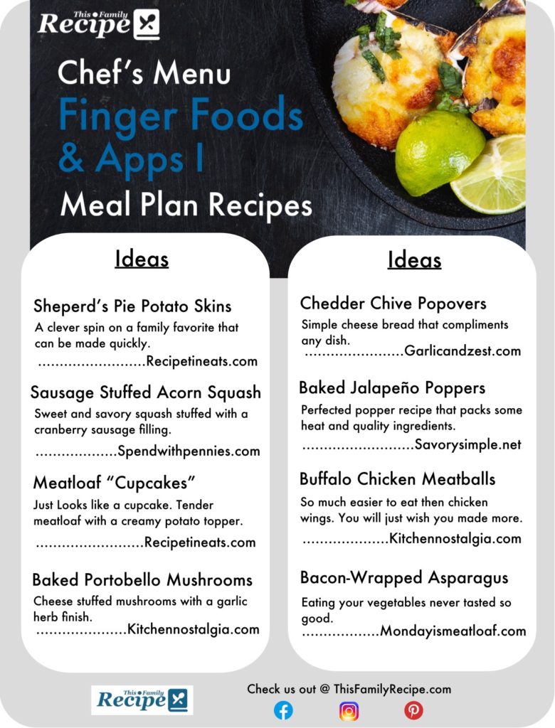 Finger Foods, Appetizers 1